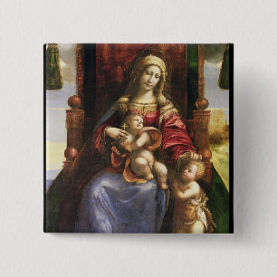 Chapa Cuadrada Virgen y niño con St. John infantil