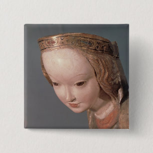 Chapa Cuadrada Virgen y niño, detalle del jefe del