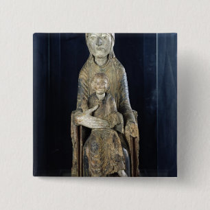 Chapa Cuadrada Virgen y niño en Majestd, de Forez