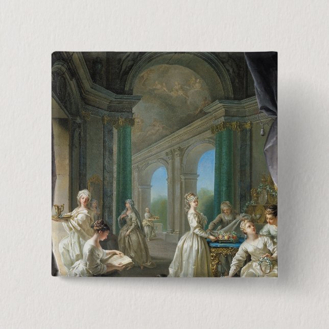Chapa Cuadrada Vírgenes modernas, 1728 (Anverso)