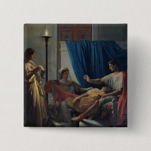 Chapa Cuadrada Virgil que lee el Aeneid