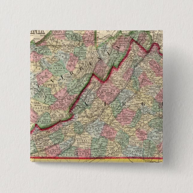 Chapa Cuadrada Virginia, Mapa de Virginia de Mitchell (Anverso)