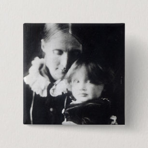 Chapa Cuadrada Virginia Woolf, con su madre Julia, 1884