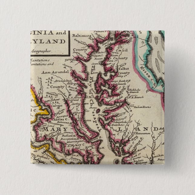 Chapa Cuadrada Virginia y Maryland (Anverso)