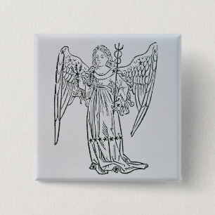 Chapa Cuadrada Virgo (la Virgen) un ilustracion del 'Poeti