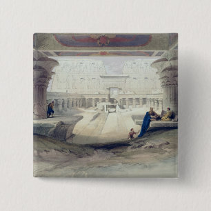 Chapa Cuadrada Visión de debajo el pórtico del templo de Edfou,