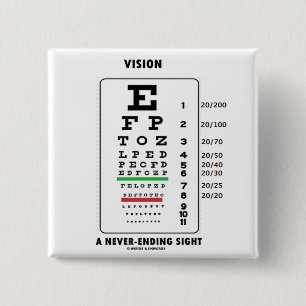Chapa Cuadrada Vision una vista interminable (carta de Snellen)
