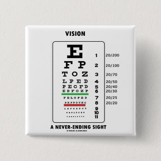 Chapa Cuadrada Vision una vista interminable (carta de Snellen)