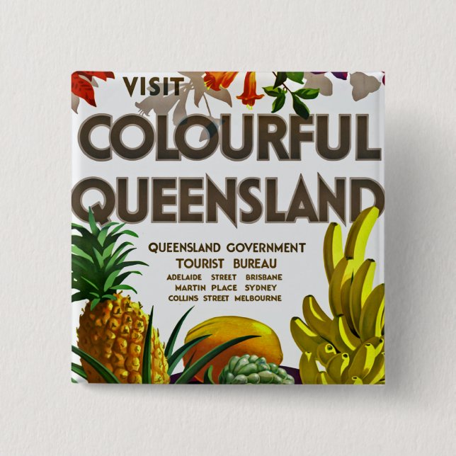 Chapa Cuadrada Visita Colorful Queensland (Anverso)