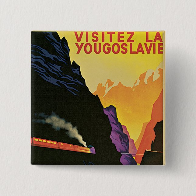 Chapa Cuadrada Visitez La Yougoslavie (Anverso)