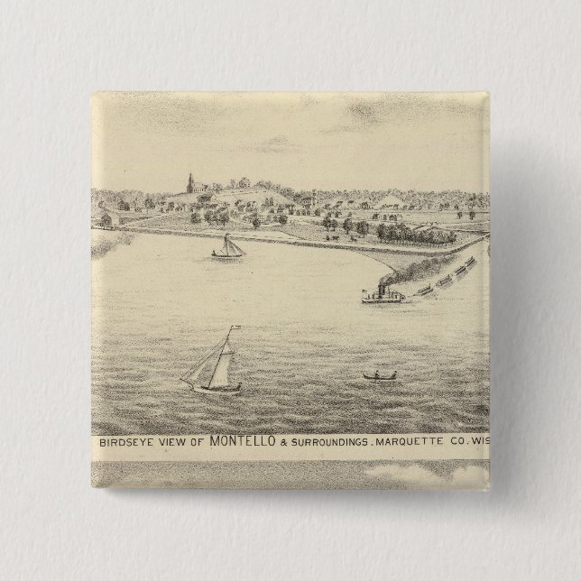 Chapa Cuadrada Vista aérea de Montello (Anverso)