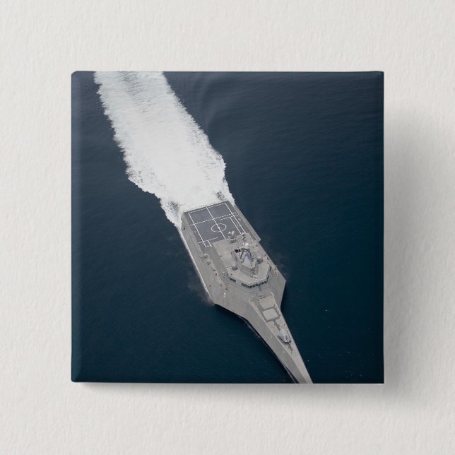 Chapa Cuadrada Vista aérea del buque de combate litoral (Anverso)