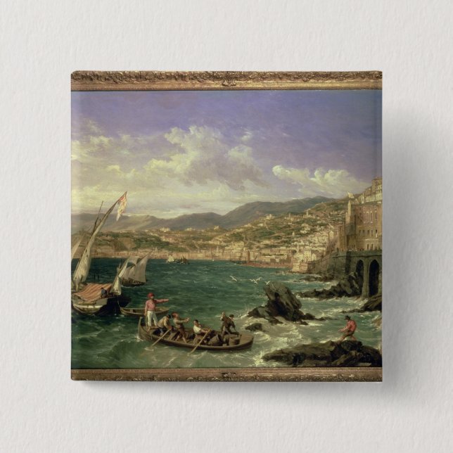Chapa Cuadrada Vista de Génova, 1854 (aceite en lona) (Anverso)