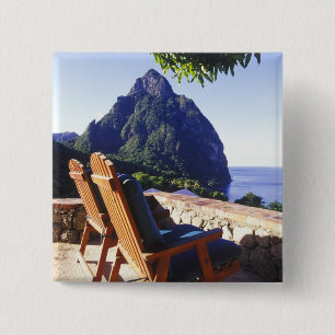 Chapa Cuadrada Vista de Gros Piton desde Stonefield Estate Villa