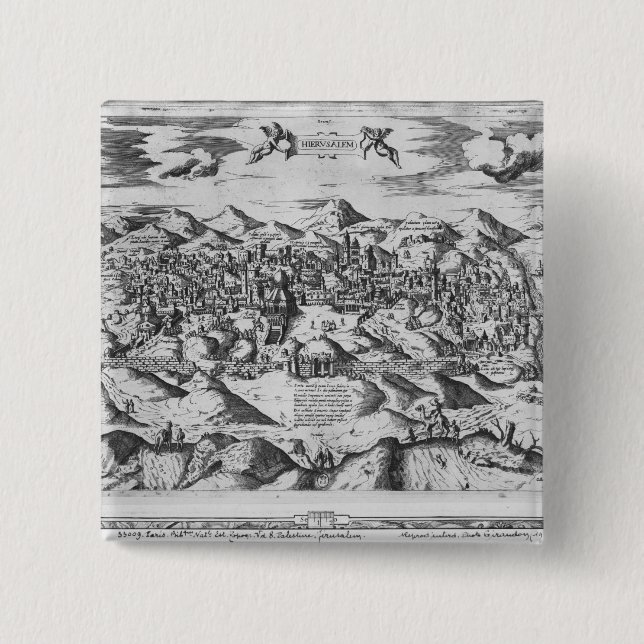 Chapa Cuadrada ¿Vista de Jerusalén, 1570? (Anverso)
