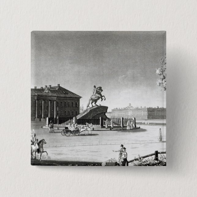 Chapa Cuadrada Vista de la estatua de Peter el grande (Anverso)