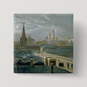 Chapa Cuadrada Vista de la Moscú el Kremlin, 1840's