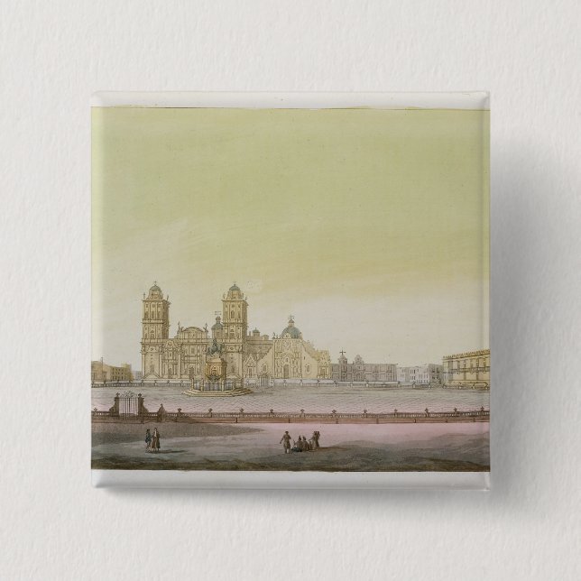 Chapa Cuadrada Vista de la plaza principal en Ciudad de México (Anverso)