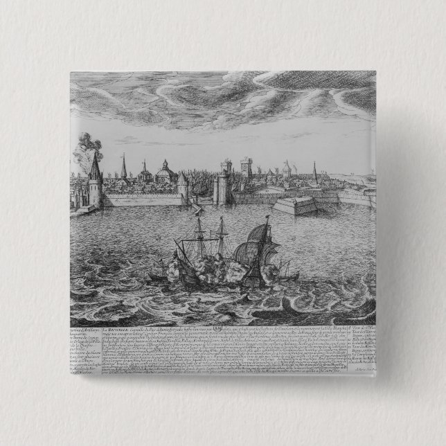 Chapa Cuadrada Vista de La Rochelle (Anverso)