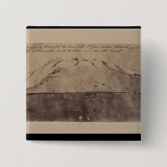 Chapa Cuadrada Vista de las excavaciones de Troy vistas del oeste (Anverso)