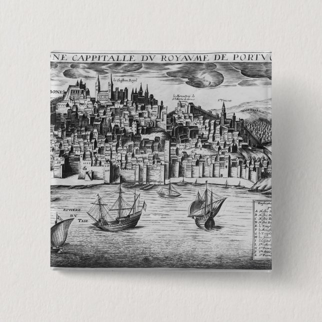 Chapa Cuadrada Vista de Lisboa (Anverso)