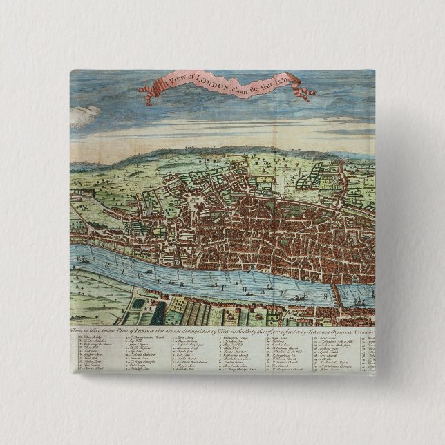Chapa Cuadrada Vista de Londres, c.1560 (Anverso)
