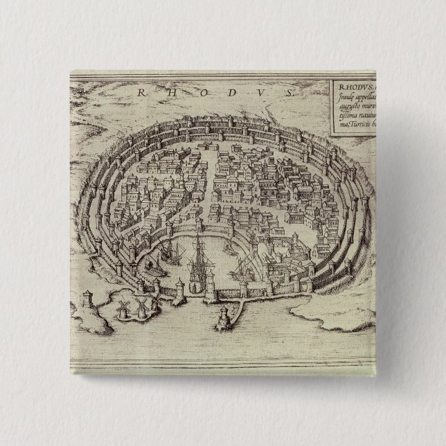 Chapa Cuadrada Vista de Rodas, del 'teatro de las ciudades (Anverso)