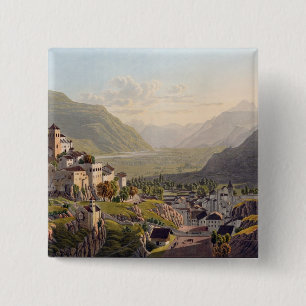 Chapa Cuadrada Vista de Sion, ilustracion del 'viaje Pittoresqu