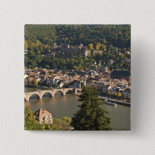 Chapa Cuadrada Vista del Alte Brucke o el Puente Viejo
