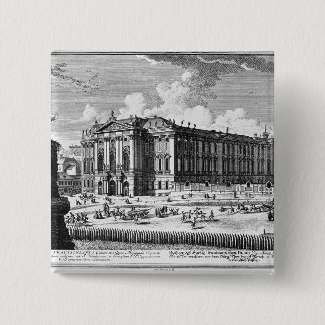 Chapa Cuadrada Vista del palacio de Trautson construido para la (Anverso)