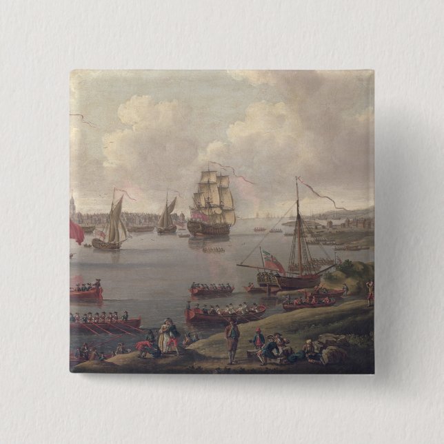 Chapa Cuadrada Vista del Thames, 1761 (Anverso)