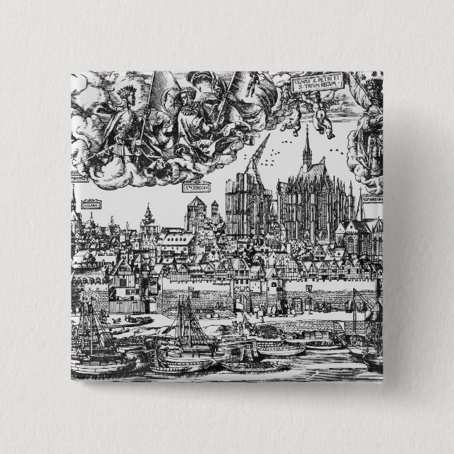 Chapa Cuadrada Vista general de Colonia, 1531 (grabado) (pho de (Anverso)