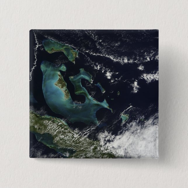 Chapa Cuadrada Vista por satélite de las Islas Bahama (Anverso)
