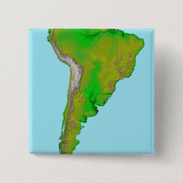 Chapa Cuadrada Vista topográfica de Sudamérica (Anverso)