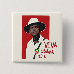 Chapa Cuadrada Viva Presidente Obama