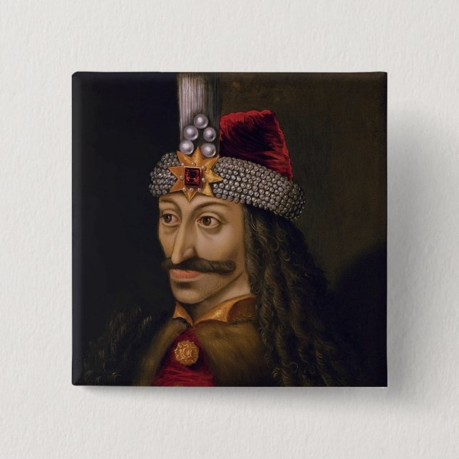 Chapa Cuadrada Vlad Tepes: Impaler, Dracula Príncipe Voivode (Anverso)