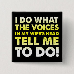 Chapa Cuadrada Voces en el Pin divertido principal de la insignia