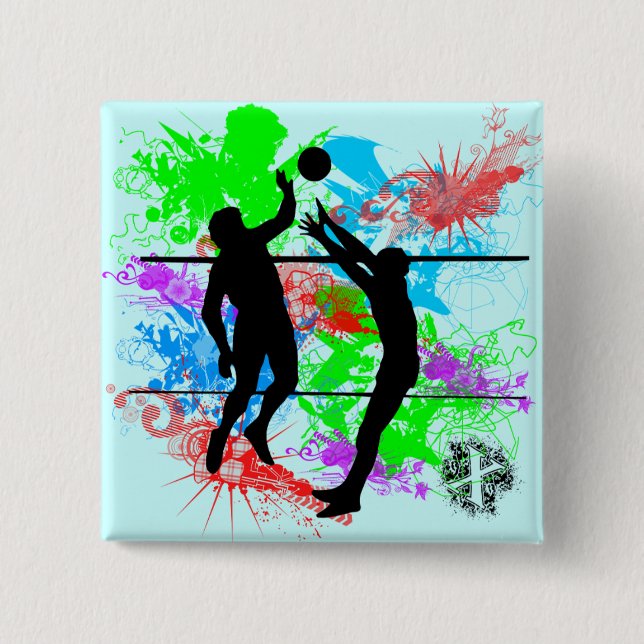 Chapa Cuadrada Voleibol (Anverso)