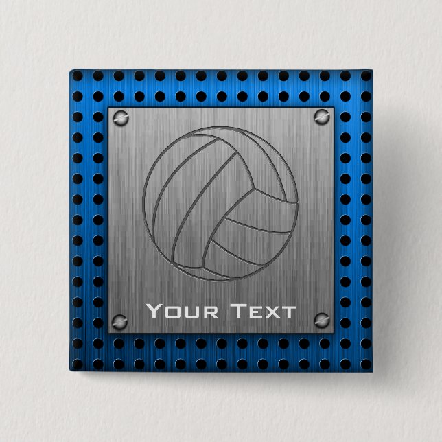 Chapa Cuadrada Voleibol cepillado de la Metal-mirada (Anverso)