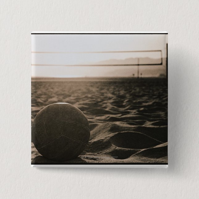 Chapa Cuadrada Voleibol en la arena (Anverso)