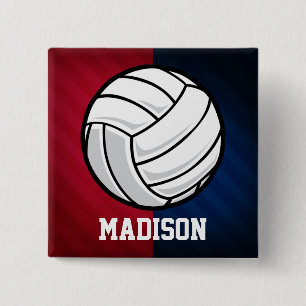 Chapa Cuadrada Voleibol; rojo, blanco y azul