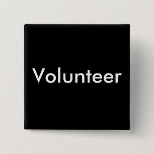 Chapa Cuadrada Voluntario Blanco Negro