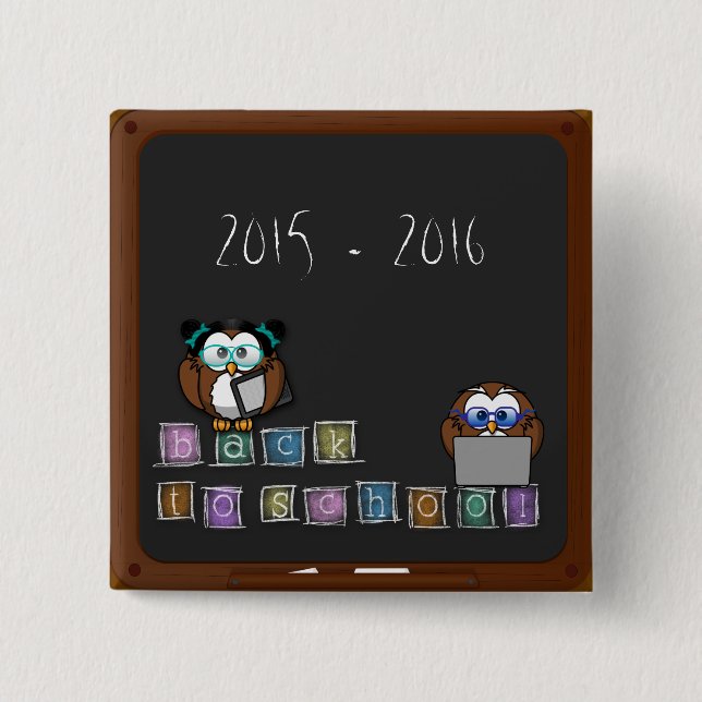 Chapa Cuadrada volver al búho escolar (Anverso)