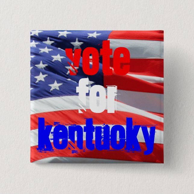 Chapa Cuadrada Vota por Kentucky, las elecciones presidenciales (Anverso)