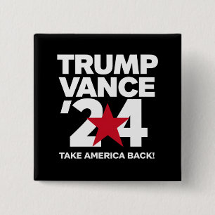 Chapa Cuadrada Vota Trump Vance 2024 Elección Trump 2024