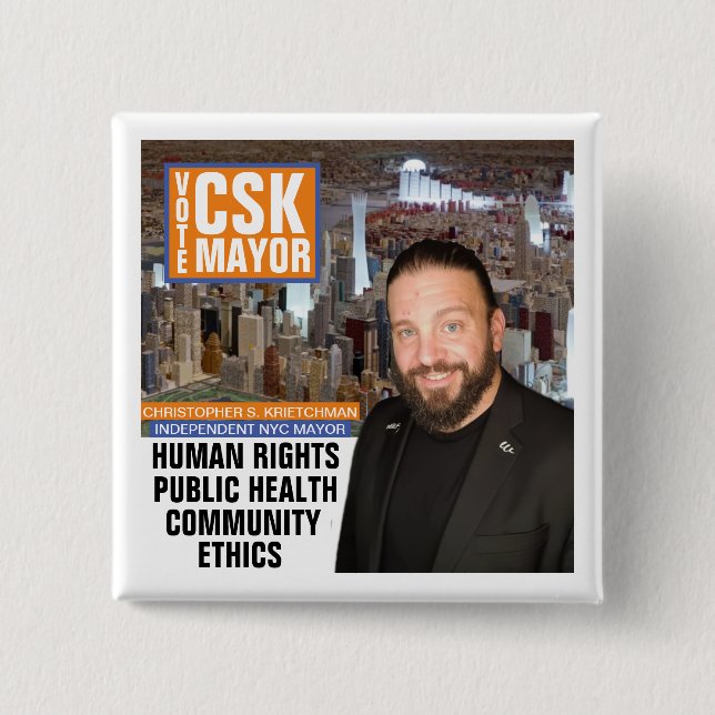 Chapa Cuadrada Votación CSK NYC Mayor 2021 (Anverso)