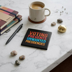 Chapa Cuadrada Votación Previene Presidencias No Deseadas Elecció