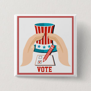 Chapa Cuadrada Votar por elecciones presidenciales rojas