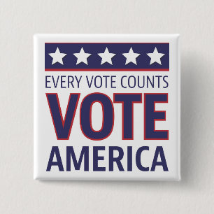 Chapa Cuadrada Votar por Estados Unidos