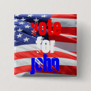Chapa Cuadrada Votar por John Kasich, elecciones presidenciales